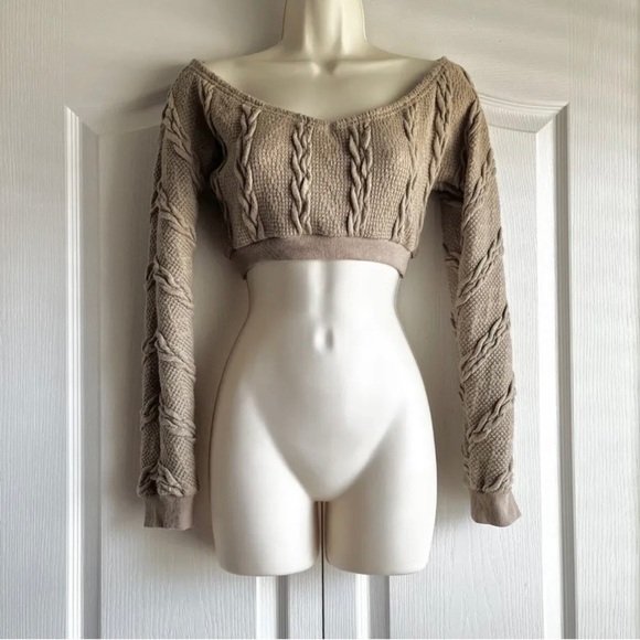 Fashion Nova Been Cozy Crop Cable Knit Sweater - Picture 2 of 7